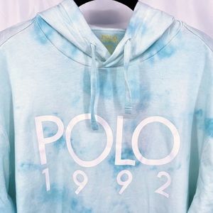 NEW 💚 POLO 1992 teal tie dye hooded shirt